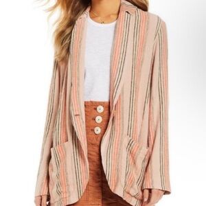 Free People Multicolor Striped Blazer XS
